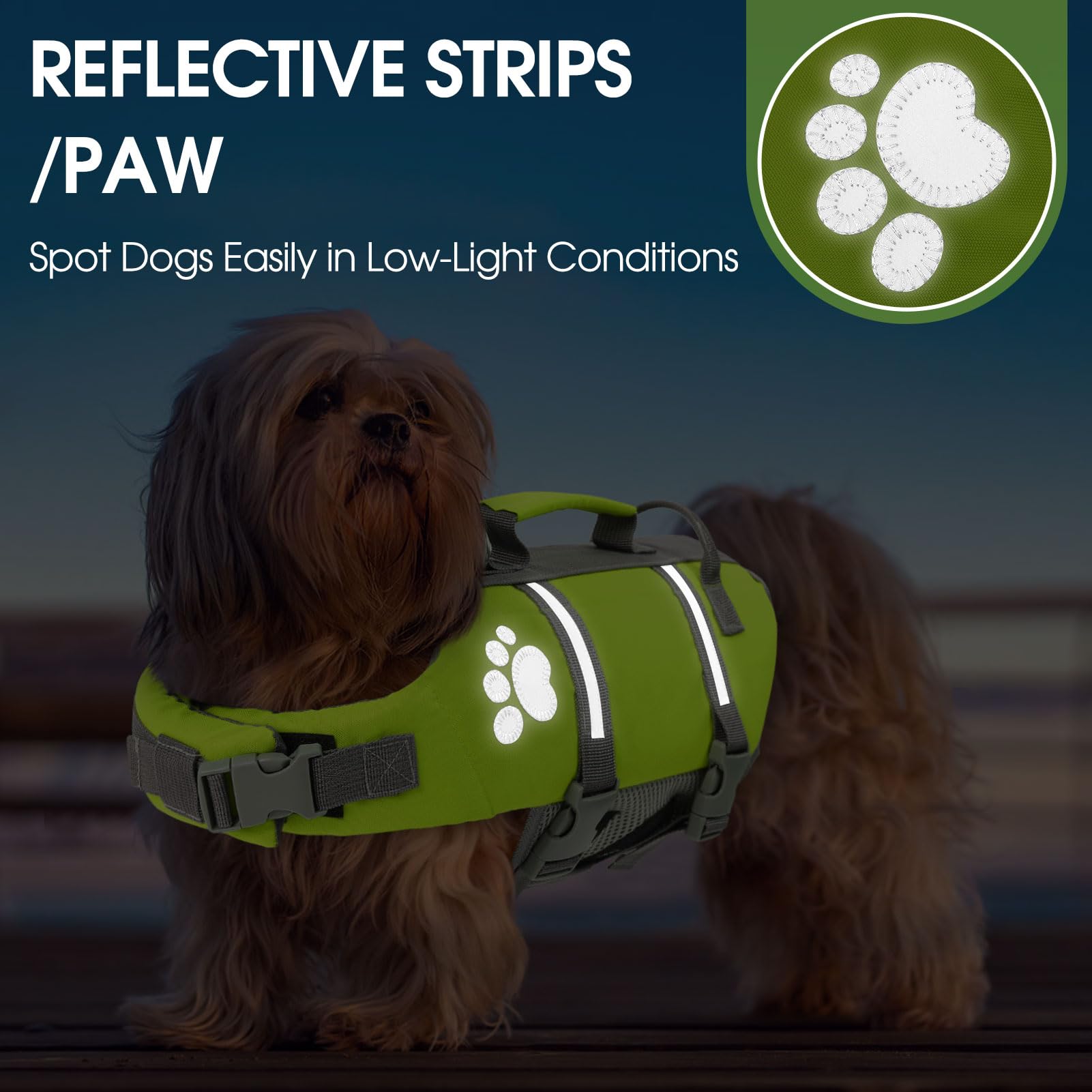 Queenmore Dog Life Jacket Medium, Dog Life Vest For Swimming, Dog Life Vest For Medium Dogs, Floating Dog Vests For Boating Kaya